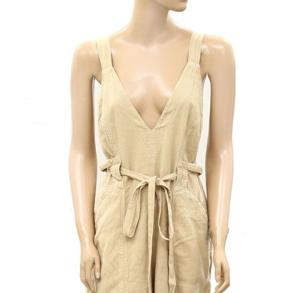 Free People Pretty Simple Utility One-Piece Jumpsuit Dress Wrap Solid XS 270115 - Picture 7 of 10